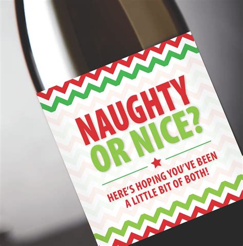 Naughty Or Nice Christmas Wine Label Pdf Download Winos Only