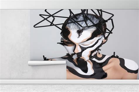 Woman Body Painting Abstract Mural Abstract Woman Wallpaper Contemporary Wall Poster Naked