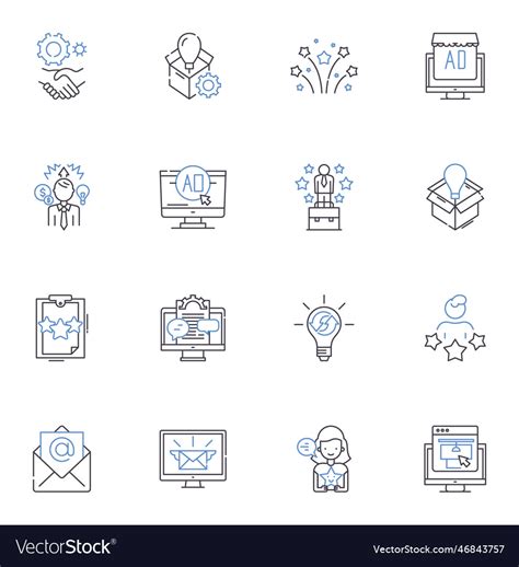 Assorting Line Icons Collection Sorting Royalty Free Vector