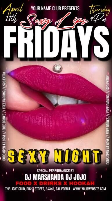 Fridays Sexy Night Sexy Lips Template Postermywall