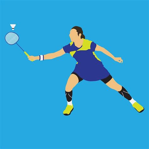 Ilustrasi Menina Plana Esporte Badminton Vetor Premium