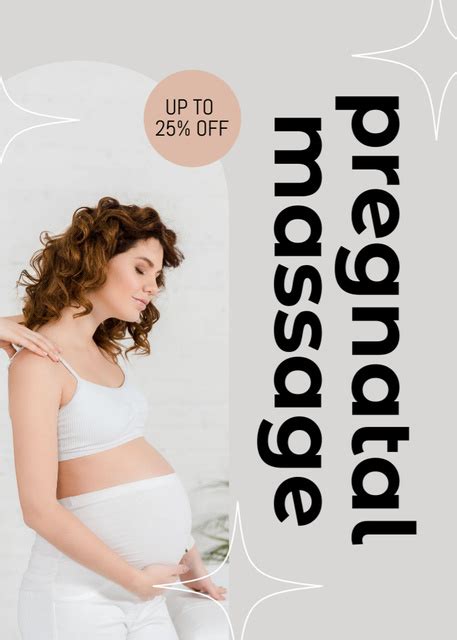 Pregnant Woman At Prenatal Massage Online Flyer Template Vistacreate