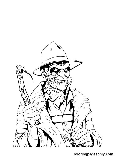 Freddy Krueger Free Printable Coloring Page - Free Printable Coloring Pages