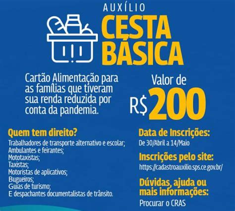 Aux Lio Cesta B Sica Quem Tem Direito Como Se Cadastrar Not Cias