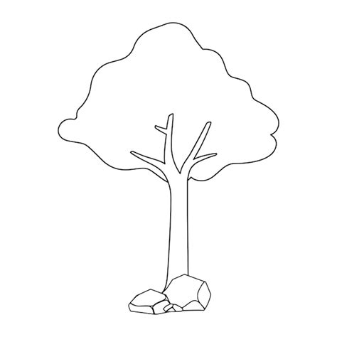 Pages De Coloriage D arbres Dessinés à La Main Pour Les Enfants