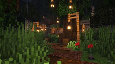 Minecraft Rainy Landscape Live Wallpaper