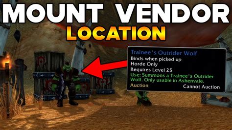 Sod Level 25 Mount Vendor Location World Of Warcraft Classic Youtube