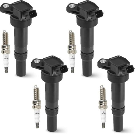 Hurotoms 4pcs Ignition Coil Pack With 4pcs Iridium Spark Plug Compatible With