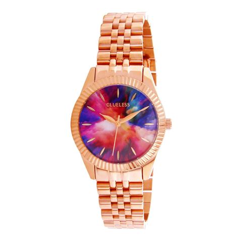 Montre Femme Clueless Bcl Bracelet Acier Dor Rose Sur