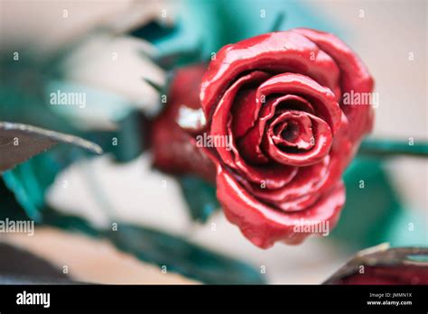 Beautiful Handmade Wrought Iron Rose From Russia Stock Photo Alamy