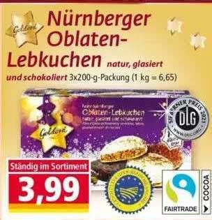 Goldora N Rnberger Oblaten Lebkuchen Glasiert Und Schokoliert Angebot