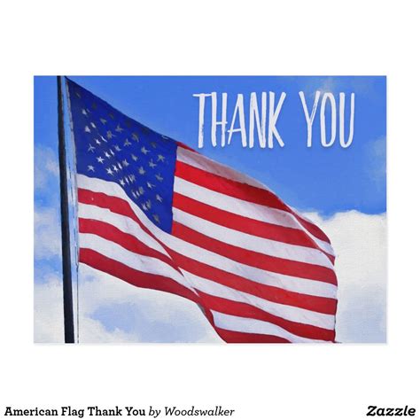 American Flag Thank You Postcard Zazzle Thank You Postcards