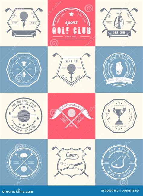 Set Of Vintage Golf Logos And Badges Stock Photo