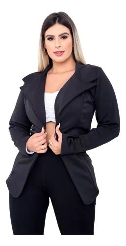 Casaquinho Blazer Feminino Terninho Social Maxi Acinturado Mercadolivre