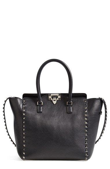 Valentino Rockstud Noir Double Handle Leather Tote Available At