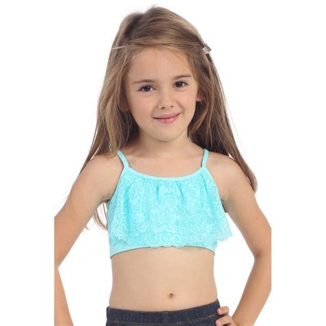 Aqua Girls Bandeau Dance Camisole With Lace By Kurve Dancewear Girls Dance Tops Dance Tops