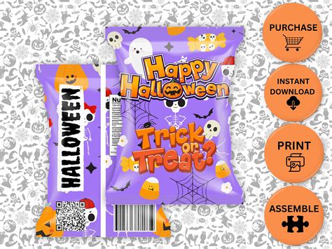 Halloween Chip Bag Wrapperchip Wrapper For Halloweenchips Packet