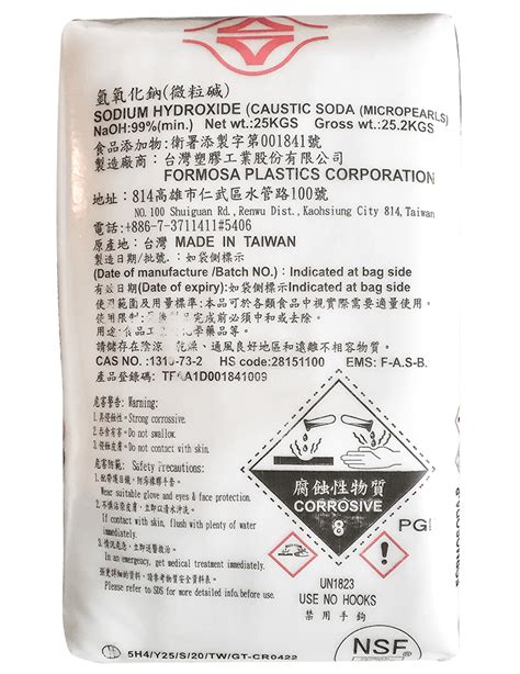 Sodium hydroxide NaOH 99 Đài Loan 25kg bao