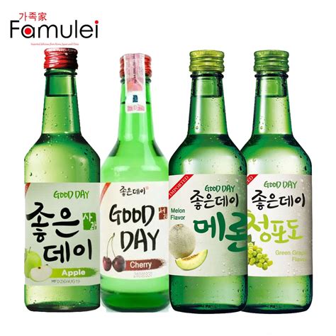 Good Day Green Grape Melon Cherry Apple Korea Soju 360ml Alc 135