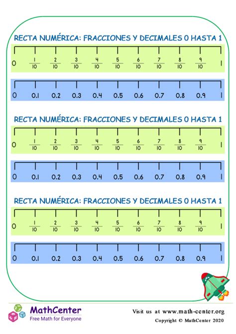 Cuarto grado Hojas de aprendizaje Fracciones en la Recta Númerica