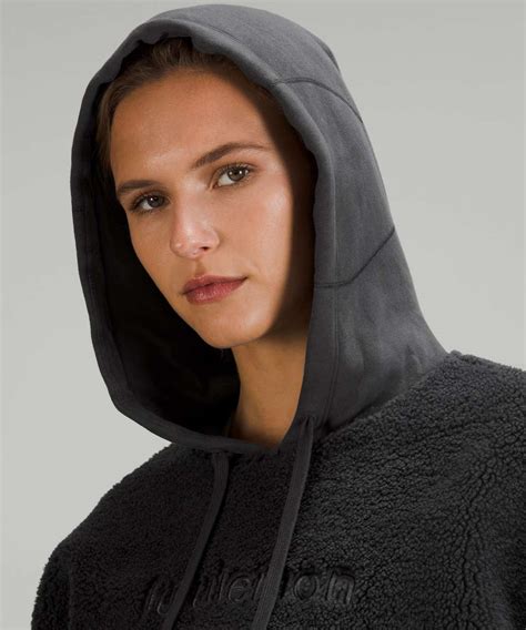 Lululemon Textured Fleece Embroidered Logo Hoodie Graphite Grey