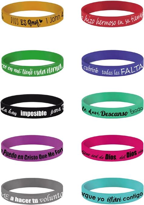 Amazon Step Dream Pcs Spanish Bible Verse Rubber Wristbands