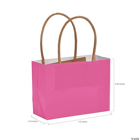 4 1 2 X 3 1 4 Bulk 48 Pc Mini Hot Pink Kraft Paper Gift Bags