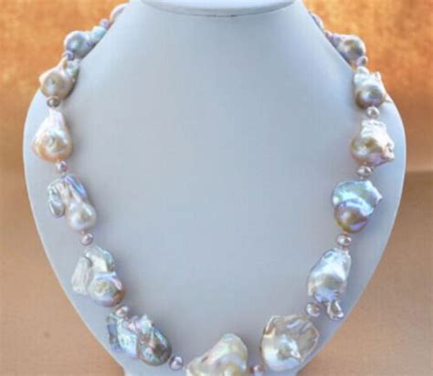 Huge X Mm Pink Lavender Baroque Keshi Reborn Pearl Necklace