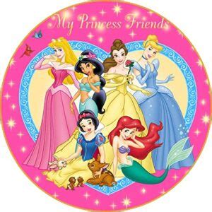 Cialda Rotonda Per Torta Principesse Disney Decorazione Alimentare