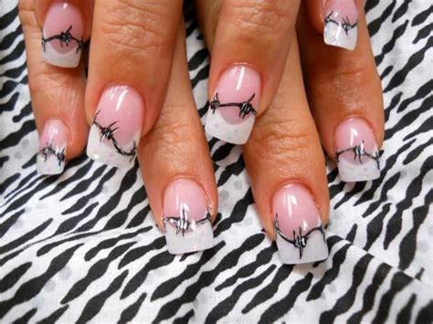 Barbed Wire Country Acrylic Nails Country Girl Nails Country Nails