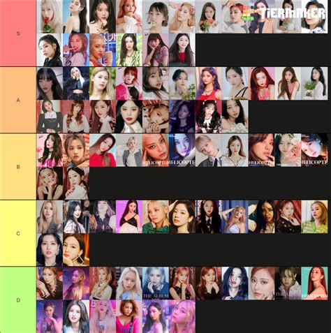 Create A Female Idol Ranking Kpop Tier List Tiermaker Images And