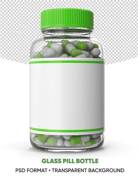 Premium Psd Glass Pill Bottle Transparent Background