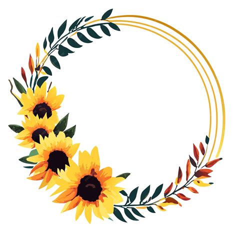 Premium Vector Flat Design Natural Sunflower Border