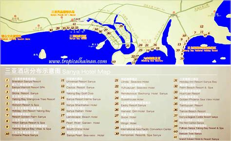 Map of hotels in Sanya – Tropical Hainan