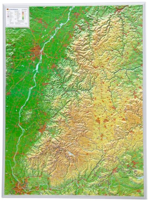 3D Raised Relief Map Black Forest Large Georelief Made In Germany