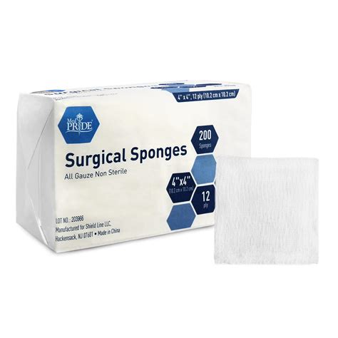 Medpride 4x4 Gauze Surgical Sponges 200 Pack 12 Ply Non Sterile