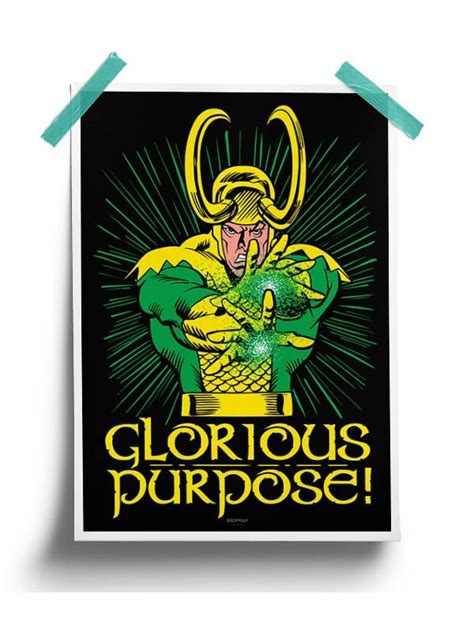 Classic Loki Glorious Purpose Official Marvel Poster Redwolf