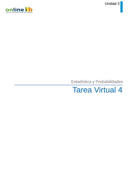 Tarea Virtual Jbt Sistemas Unidad Estad Stica Y Probabilidades