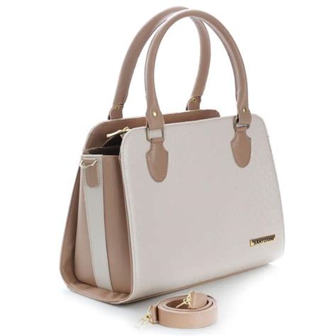 Bolsa Feminina Metalass Bicolor Santorini Handbag Nude Creme Bolsas