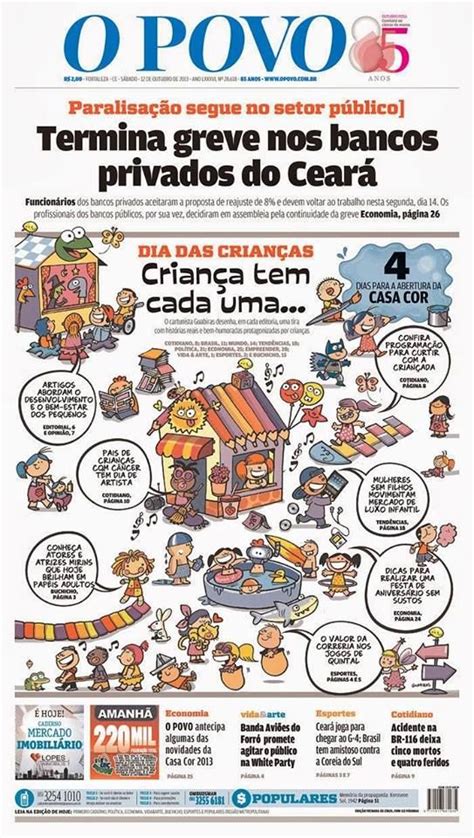 Ilustra O Pra Capa Do Jornal O Povo Tema Dia Da Crian A Dia Da