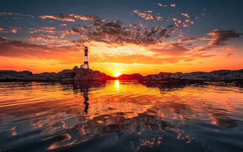 Sunset Sea Water Reflection Photography Clouds Sunrise Evening