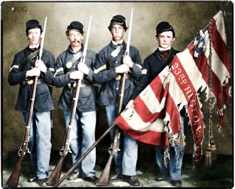 Color Guard Of The 23rd Ohio Volunteer Infantry With The National