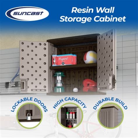 Suncast Cubic Feet Resin Single Shelf Garage Wall Storage Cabinet