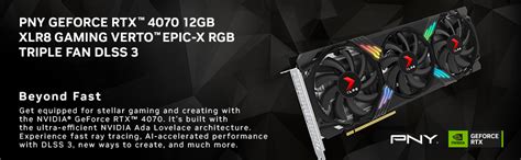 PNY GeForce RTX 4070 Tarjeta gráfica de Triple Ventilador para Juegos