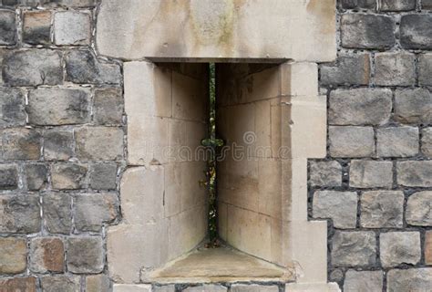 Arrow Slit In The Windsor Castle Wall Stock Image Image Of Narrow