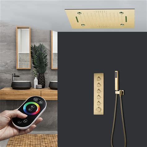 Browse Hostelry Fondi 20 Thermostatic Remote Controlled Brushed Gold