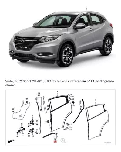 Borracha Guarni O Inferior Porta Traseira Honda Hrv