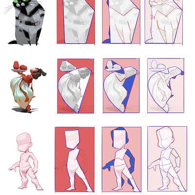 ArtStation 人体动态练习 Human anatomy drawing Figure drawing reference