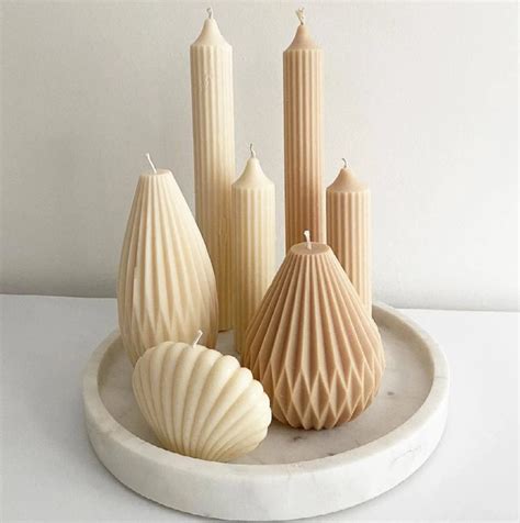 Geometric Ridged Candela Silicone Stampo Stampo Jesmonite Etsy Italia