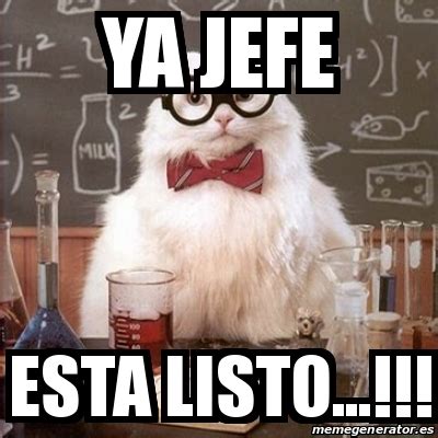 Meme Chemistry Cat Ya Jefe Esta Listo 23657126